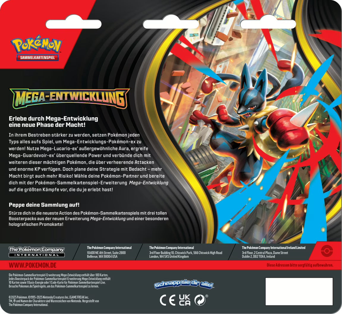 Mega Entwicklung – 3 Pack Blister – Pokémon Deutsch 🇩🇪 CoolUp Cards