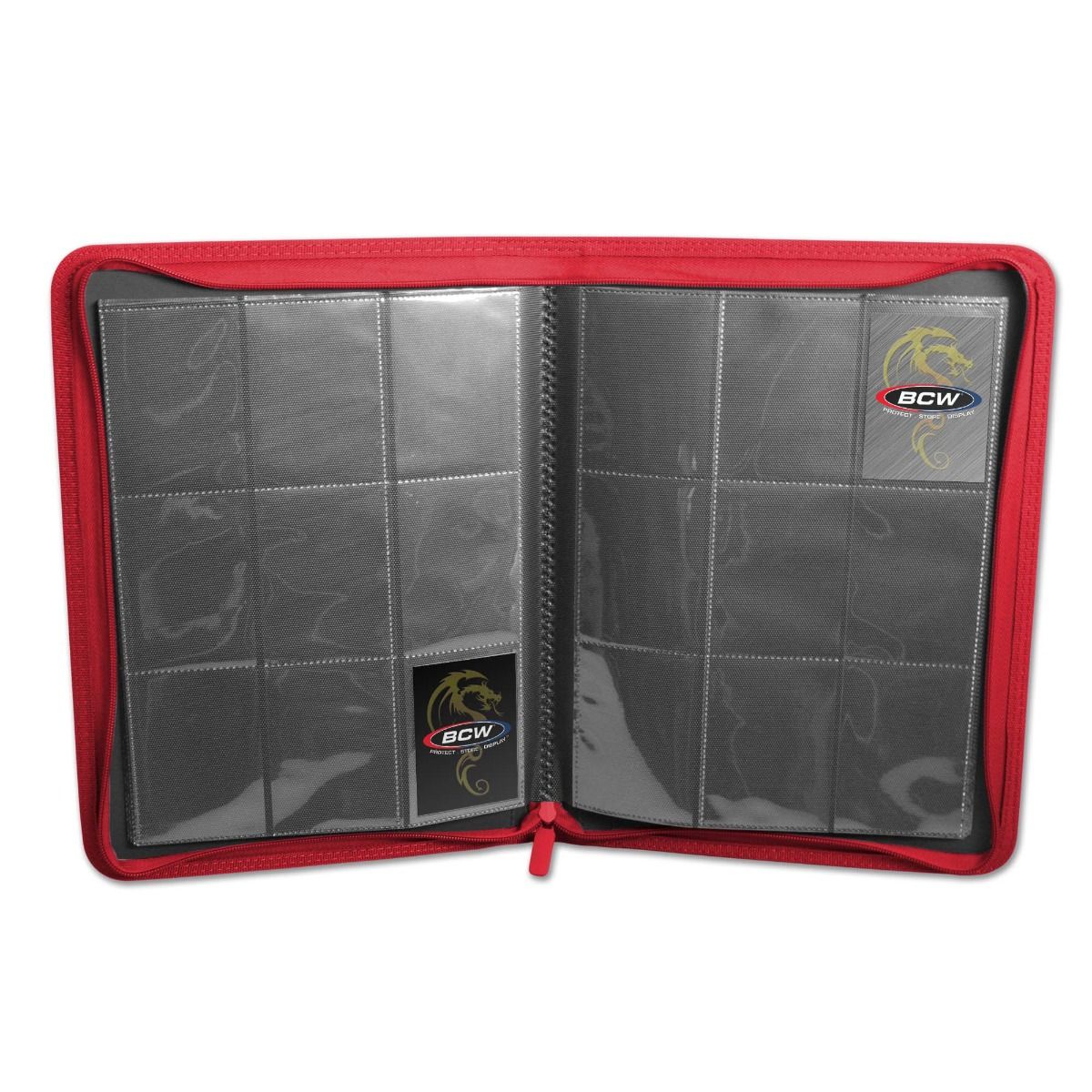 Z-Folio Rot – Premium Karten-Album / Zip-Folio aus Kunstleder – BCW CoolUp Cards