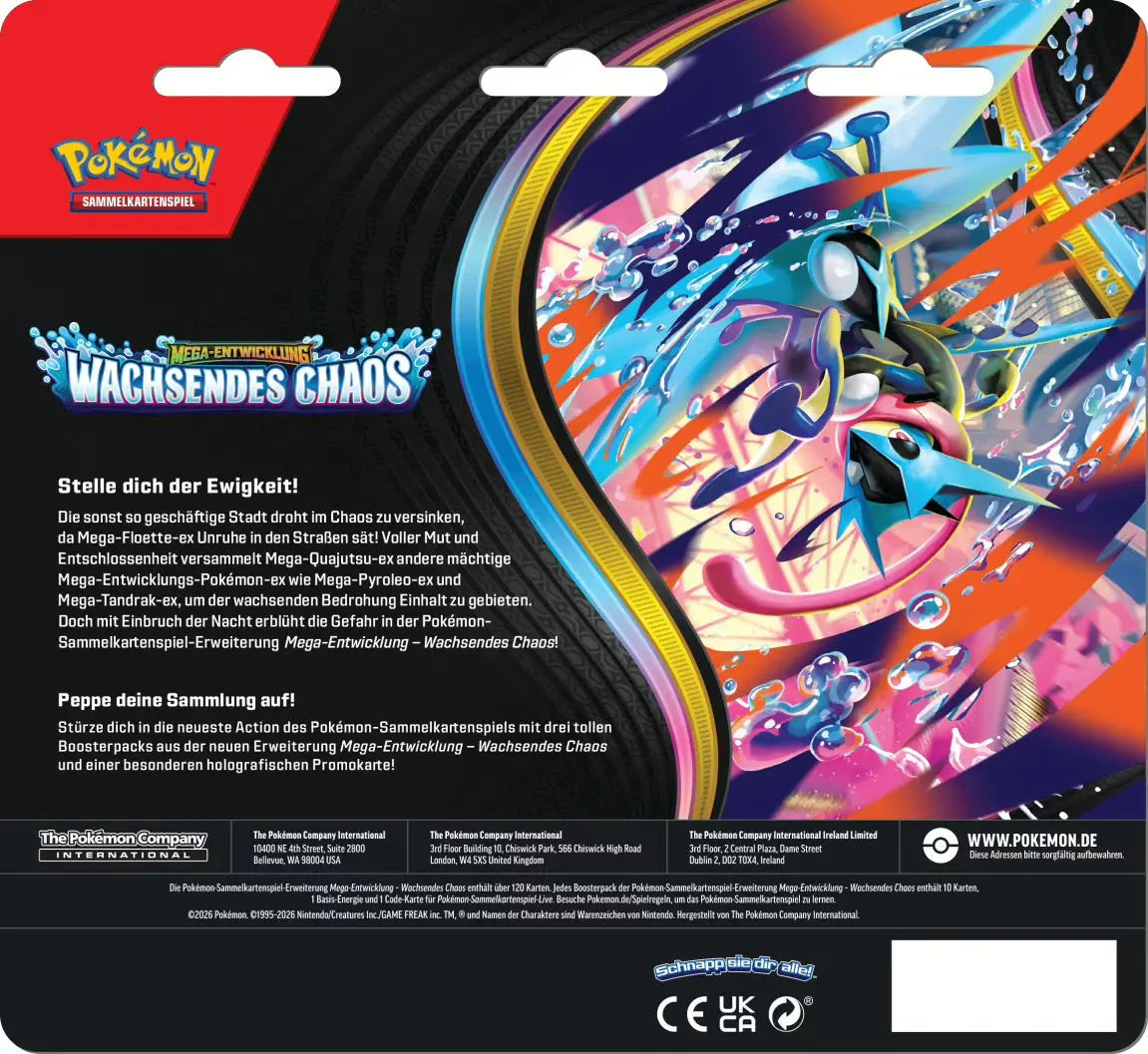 Wachsendes Chaos – 3 Pack Blister – Pokémon Deutsch 🇩🇪 CoolUp Cards