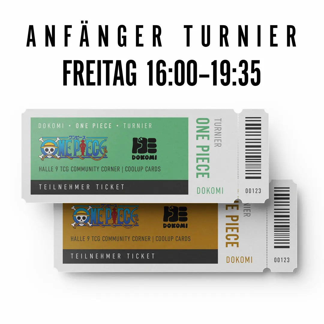 One Piece: Anfänger Turnier @DoKomi – 29.05.2026 / 16:00-19:35 Uhr – Teilnehmer-Ticket CoolUp Cards