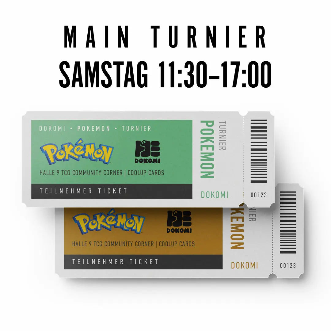 Pokémon: MAIN Turnier @DoKomi – 30.05.2026 / 11:30-17:00 Uhr – Teilnehmer-Ticket CoolUp Cards