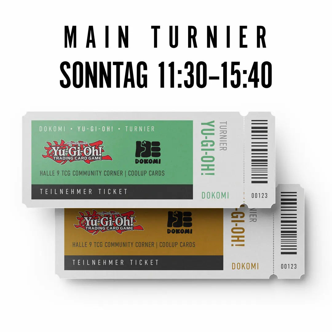 Yu-Gi-Oh!: MAIN Turnier @DoKomi – 31.05.2026 / 11:30-15:40 Uhr – Teilnehmer-Ticket CoolUp Cards
