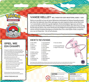 Pokémon - Weltmeisterschaftsdeck 2023: Vance Kelley - 🇩🇪 Deutsch